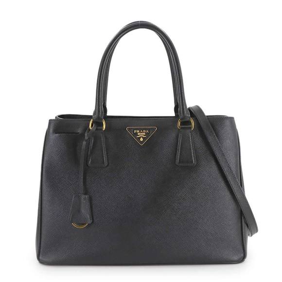 PRADA Black Leather Saffiano Shoulder Bag - Picture 1 of 10